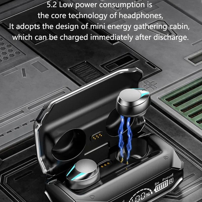 M41 Bluetooth Earphone Wireless Headphone Smart Touch Digital Display Stereo Earbuds With Colour Light Magnetic Suction Headset