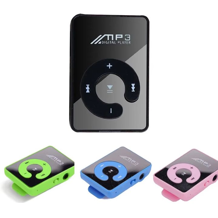 Mini MP3 Portable Mirror Clip MP3 Player Music Media Support SD TF Card Fashion HiFi MP3 Outdoor Sports Clip Sports Walkman Music