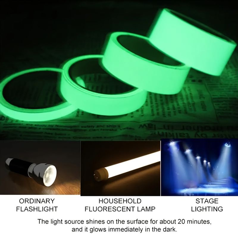 Of Glow-in-the-Dark Adhesive Tape - Neon Green , High-Visibility Reflective Safety Tape for Nighttime Use, Security, Home Decor, and Emergency Preparedness