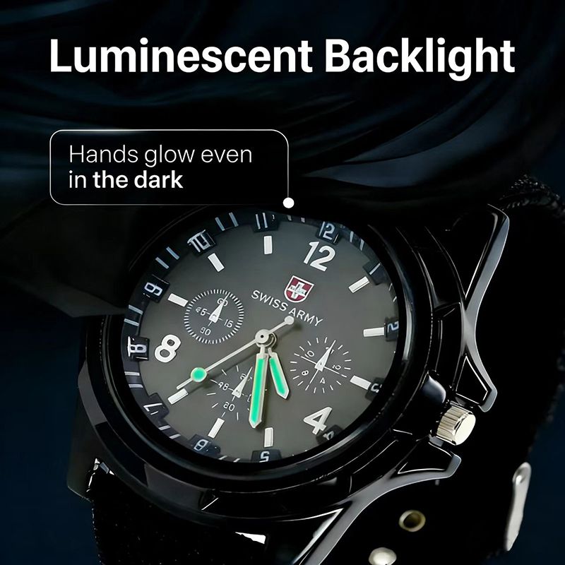 Military Watch Land Air Force Outdoor Sports Watches Army Men's twristwatch Swiss Braided watchband, Braided Wristband Nylon Watch Trend Matching Gifts Party Sports Running