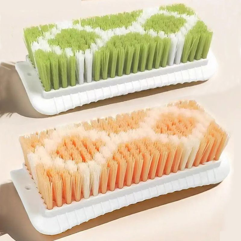 2Pcs Laundry Brush Clothing Cleaning Tools Not Damaging Clothes Anti Slip Grip Hard Bristled Brushes Scrubbing Brush Shoe Brush
