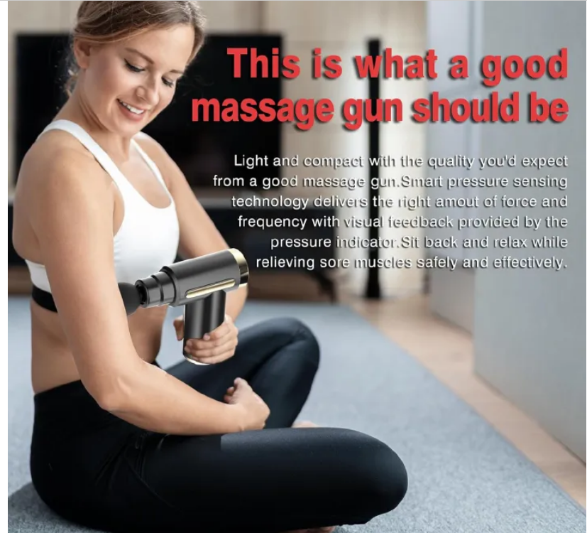 Muscle Massage Gun, Fascia Gun Mini Portable Electric Deep Tissue Percussion Massager for Pain Relief, 6 Speed Quiet Body  Muscle Massage Gun Handheld Muscle Massager for Athletes with 4 Massage Head