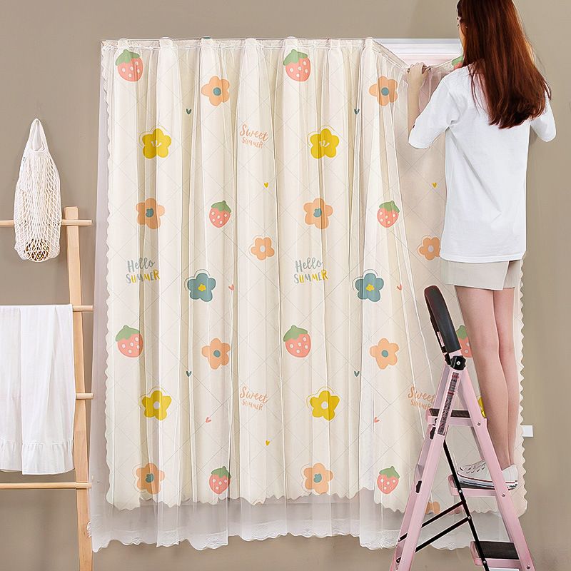 1pcs Punch-free Velcro Blackout Curtain For Living Room Bedroom Window Curtains Protective self adhesive