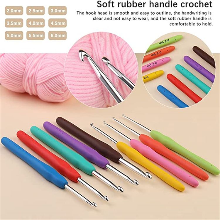 107pcs Wool Crochet Hooks Set Handmade Crafts Knitting Crochet Hooks Needle Yarn Wools Storage Bag DIY Sewing Accessories