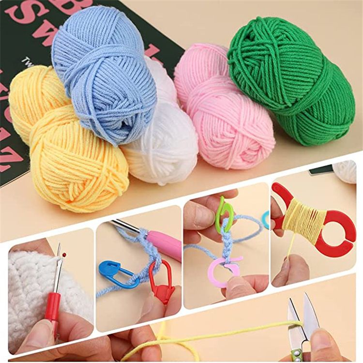 107pcs Wool Crochet Hooks Set Handmade Crafts Knitting Crochet Hooks Needle Yarn Wools Storage Bag DIY Sewing Accessories
