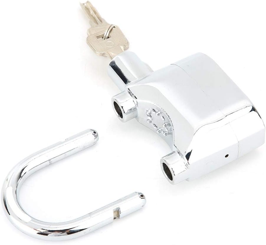 Alarm Lock, Universal Security Anti-Theft Padlock 110db Waterproof Siren Alarm Lock Aluminum Alloy Keyed Padlock for Motorcycle Door Window