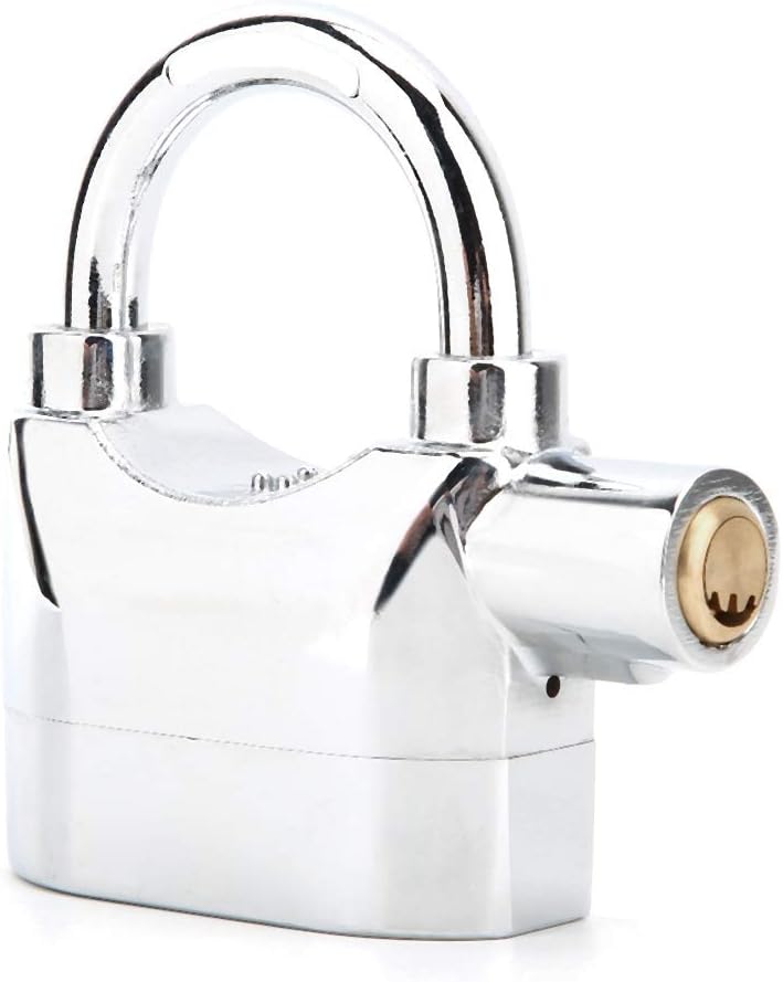 Alarm Lock, Universal Security Anti-Theft Padlock 110db Waterproof Siren Alarm Lock Aluminum Alloy Keyed Padlock for Motorcycle Door Window