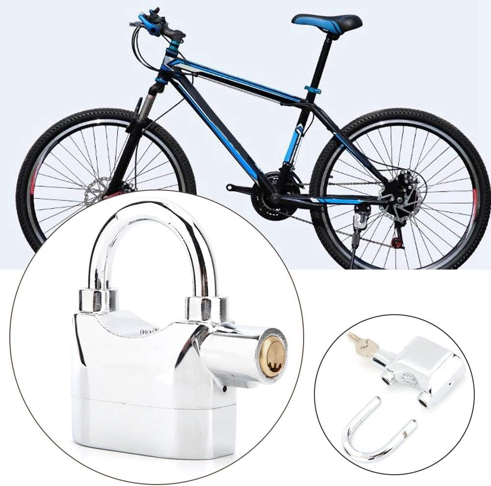 Alarm Lock, Universal Security Anti-Theft Padlock 110db Waterproof Siren Alarm Lock Aluminum Alloy Keyed Padlock for Motorcycle Door Window