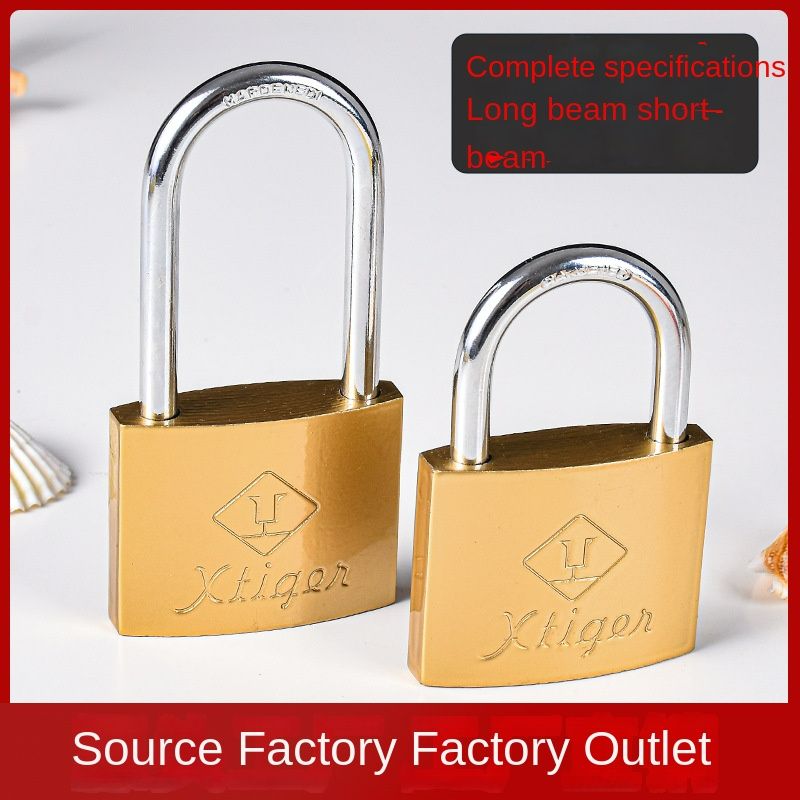 Solid Brass Keyed Padlock, 2 Inch (50mm) Wide Body, 1.7 Inch Shackle Outdoor Waterproof Lock with Keys for Shed, Gate, School Gym Locker, Fence, Hasp Storage
