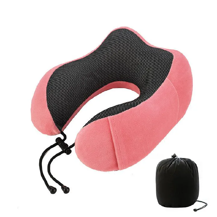 Travel Pillow, Best Memory Foam Neck Pillow and Head Support Soft Pillow with Side Storage Bags, for Sleep Rest, Airplane, Car, Family and Travel Use