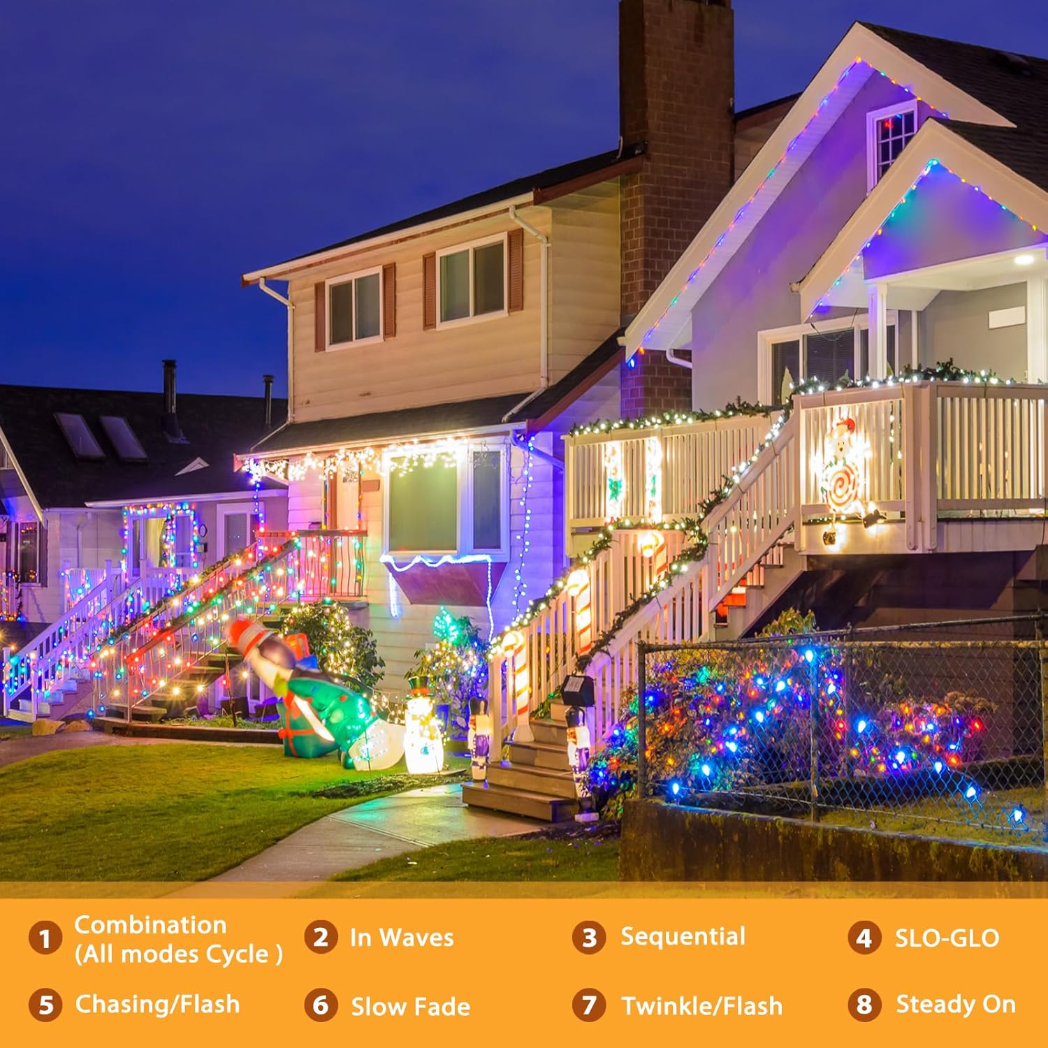 Solar String Lights Outdoor - 300LED Solar Fairy Lights Waterproof 8 Modes, Copper Wire Solar Powered Twinkle Lights for Outside Tree Garden Christmas Wedding Party Decor