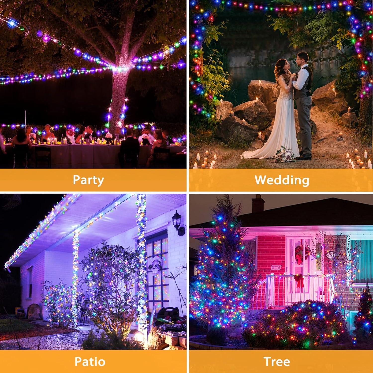 Solar String Lights Outdoor - 300LED Solar Fairy Lights Waterproof 8 Modes, Copper Wire Solar Powered Twinkle Lights for Outside Tree Garden Christmas Wedding Party Decor