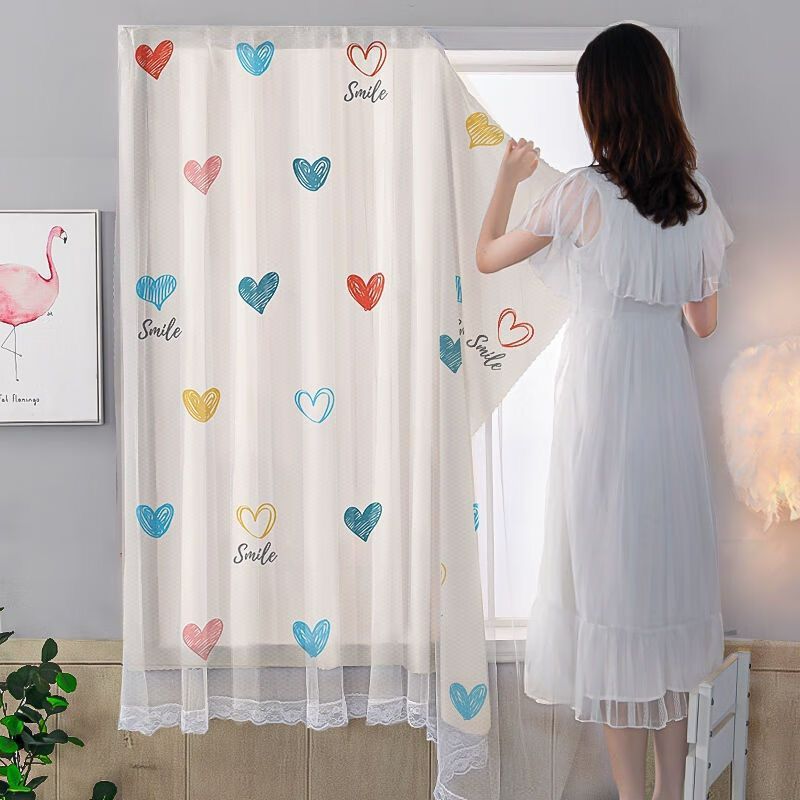 1pcs Punch-free Velcro Blackout Curtain For Living Room Bedroom Window Curtains Protective self adhesive