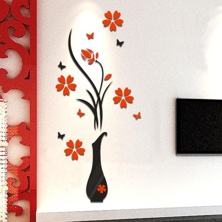 Flower Tree Crystal Arcylic 3D Wall Stickers Decal Home Decor Wall Stickers for Bedroom Wall Decor Home Decor