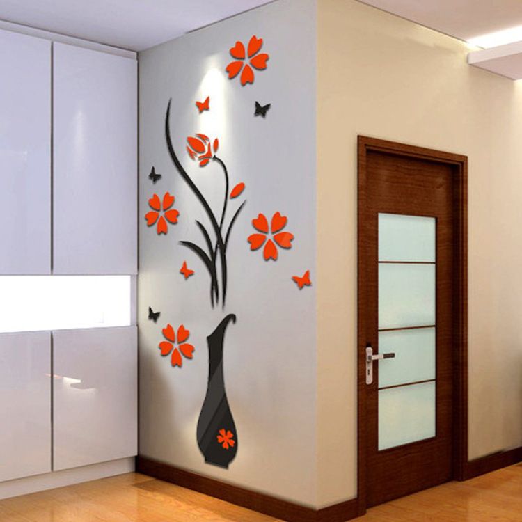 Flower Tree Crystal Arcylic 3D Wall Stickers Decal Home Decor Wall Stickers for Bedroom Wall Decor Home Decor