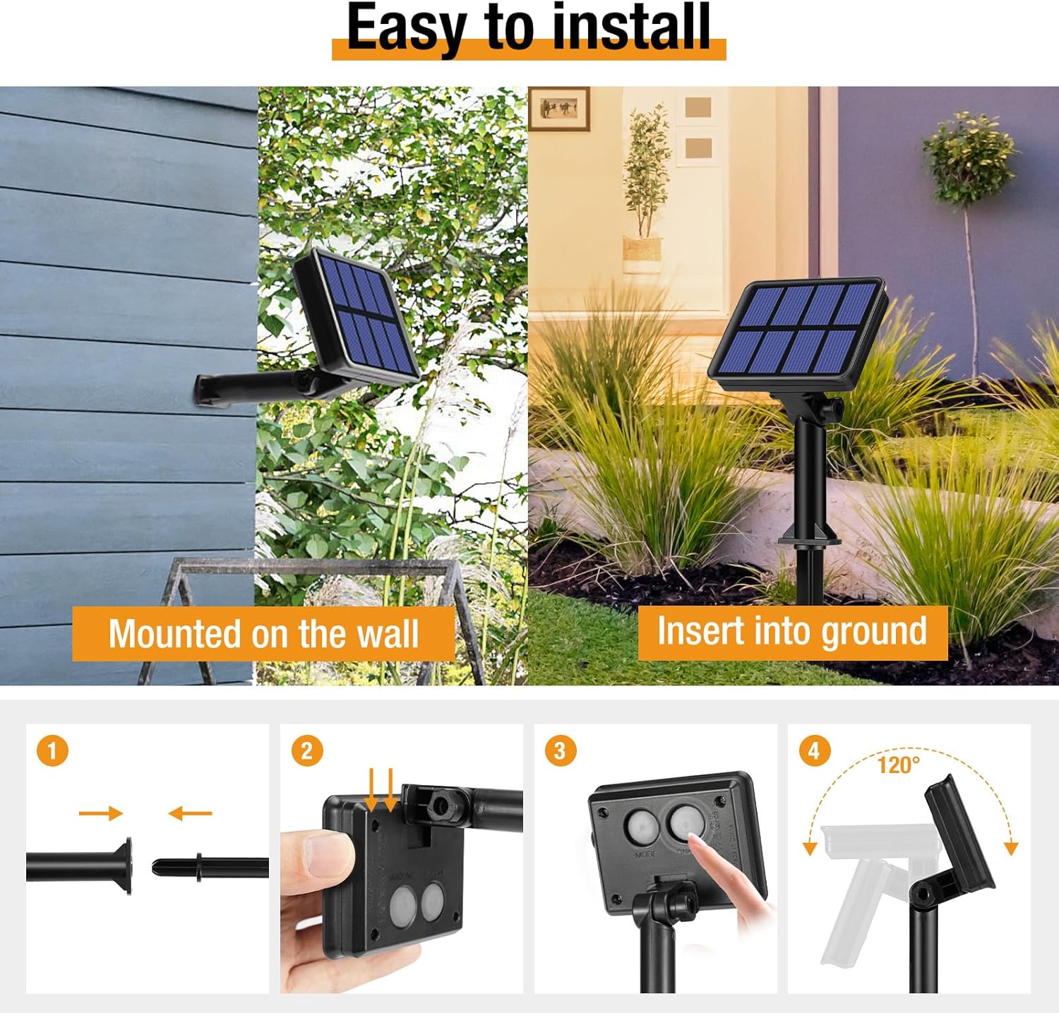 Solar LED Strip Lights,10M 100LED Solar-Powered String Lights,Outdoor IP65 Waterproof 8 Modes