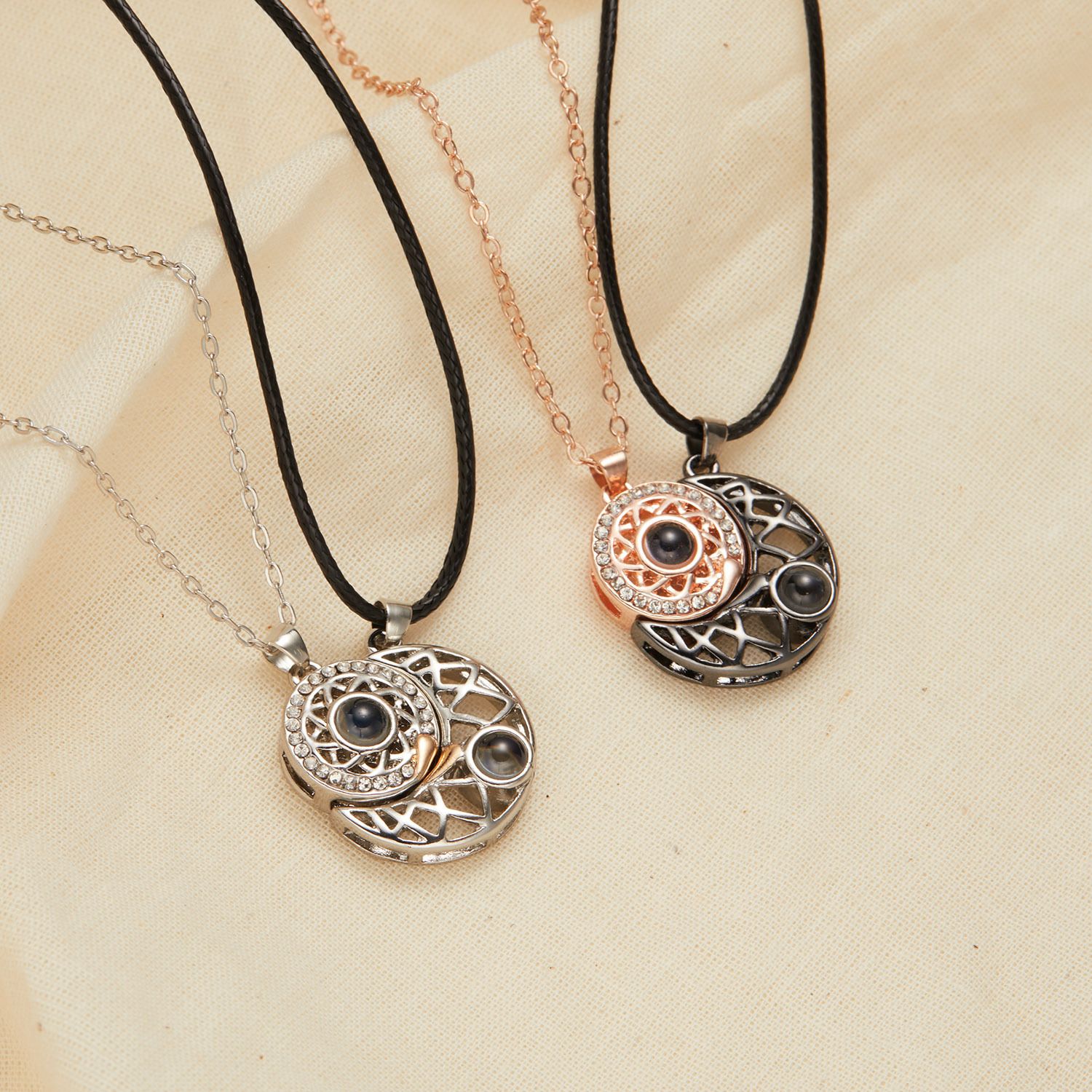 Mens Womens Couple Necklace Pendant Love Heart CZ Puzzle Matching Pendant Necklace Lovers Couples Jewelry Valentine's Gift，Fashion Couple Necklace Jewelry Unisex Lovers Couples Necklaces & Pendants