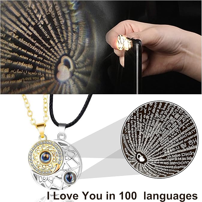 Mens Womens Couple Necklace Pendant Love Heart CZ Puzzle Matching Pendant Necklace Lovers Couples Jewelry Valentine's Gift，Fashion Couple Necklace Jewelry Unisex Lovers Couples Necklaces & Pendants