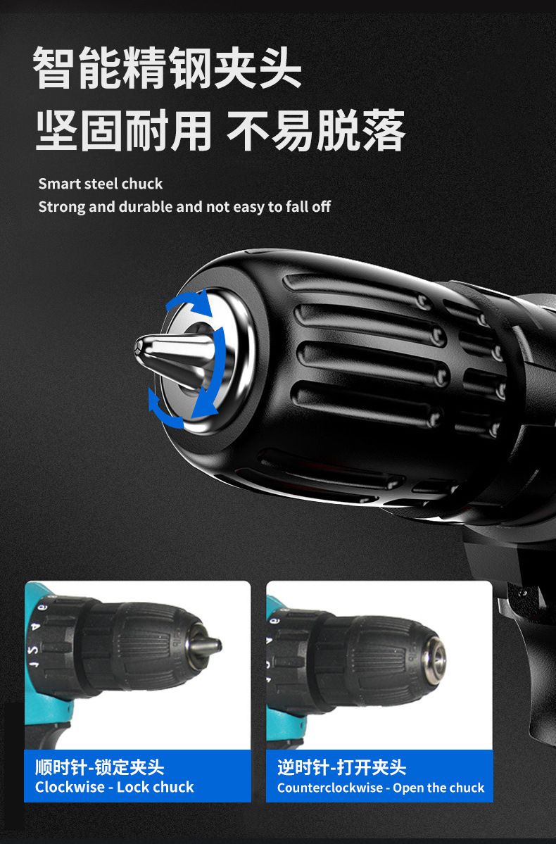 Cordless Drill with Battery and Charger, 21V Drills with 2 Batteries, Drilling for Specialized Field and Homework, Electric Drill with LED Light, Variable Speed Mode