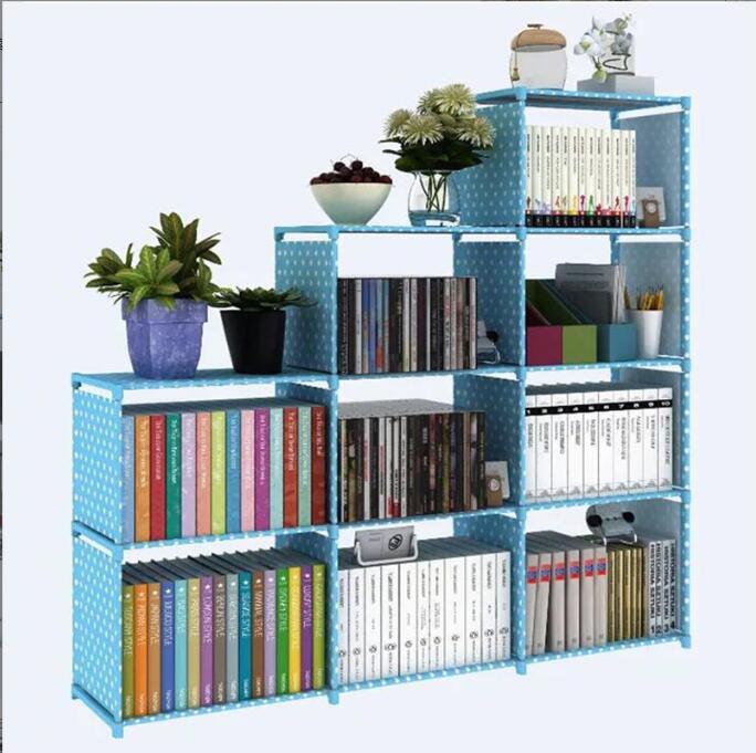 Portable Bookshelf, 9 Cube Closet Storage Organizer Bookcase,Clothes Storage for Living Room Study Room Bedroom