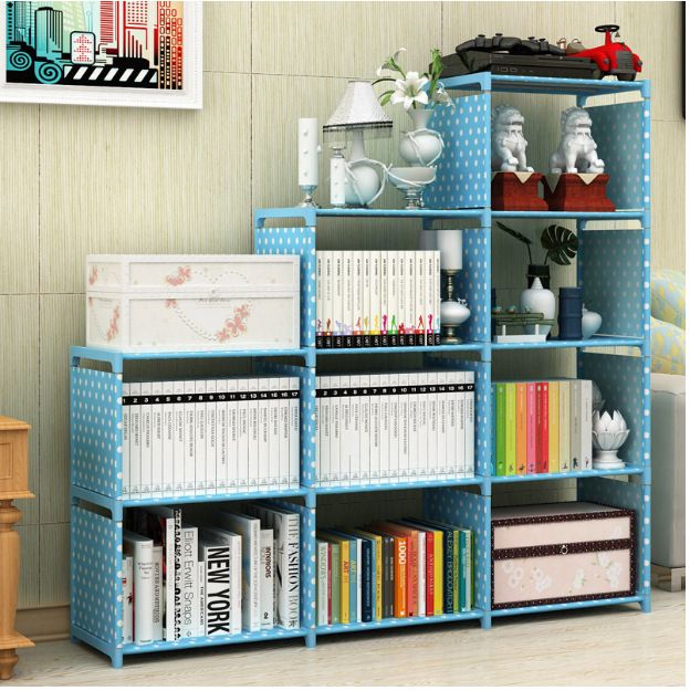Portable Bookshelf, 9 Cube Closet Storage Organizer Bookcase,Clothes Storage for Living Room Study Room Bedroom
