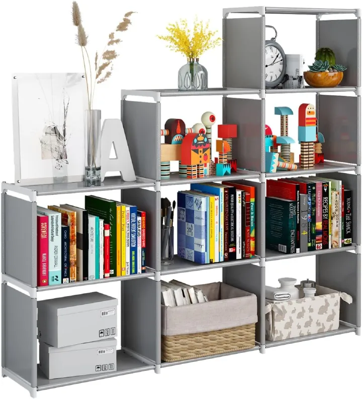 Portable Bookshelf, 9 Cube Closet Storage Organizer Bookcase,Clothes Storage for Living Room Study Room Bedroom