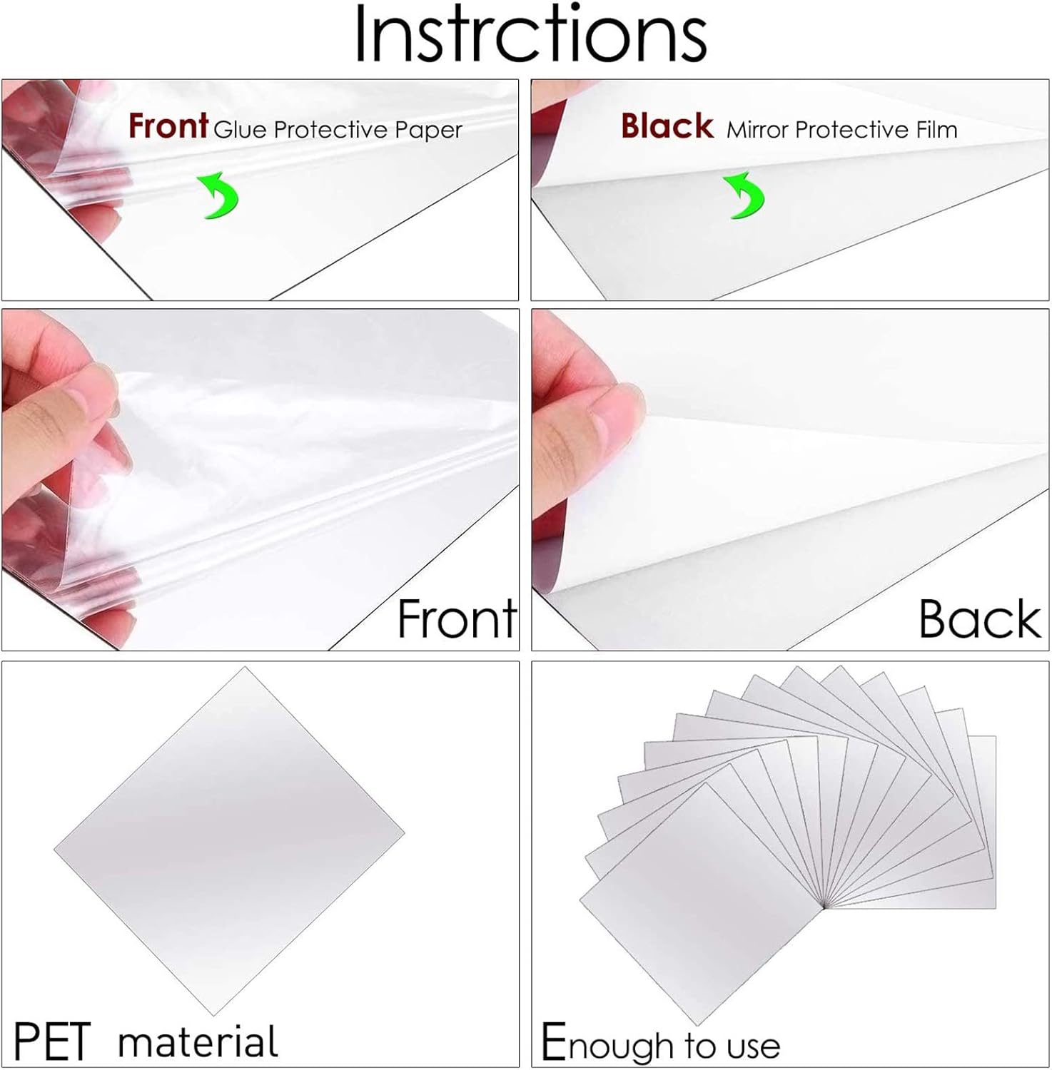 8 Pieces Self Adhesive Mirror Stickers 15cm*15cm Flexible Cut to Size Mirror Sheets Wall Frameless Small Sheets for Home Living Room Wall Decor