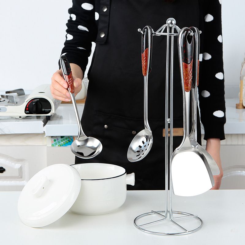 Stainless Steel Kitchen Utensils Set, 4 PCS Metal Cooking Utensils Set for Cooking, Heat Resistant Spatula Set Kitchen Tool Set with Turners, Serving Spoon,