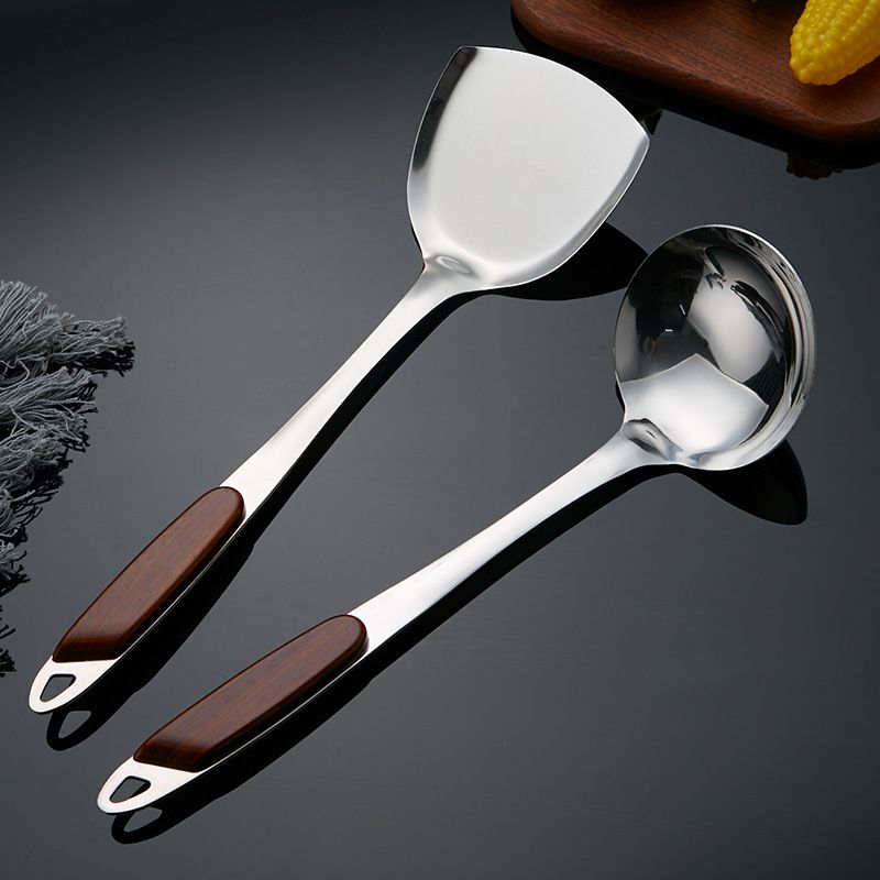 Stainless Steel Kitchen Utensils Set, 4 PCS Metal Cooking Utensils Set for Cooking, Heat Resistant Spatula Set Kitchen Tool Set with Turners, Serving Spoon,