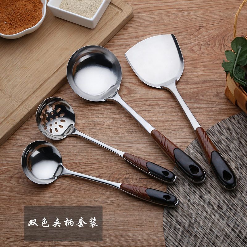Stainless Steel Kitchen Utensils Set, 4 PCS Metal Cooking Utensils Set for Cooking, Heat Resistant Spatula Set Kitchen Tool Set with Turners, Serving Spoon,