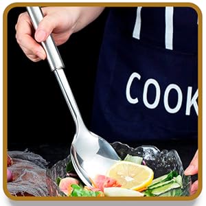 Stainless Steel Kitchen Utensils Set, 4 PCS Metal Cooking Utensils Set for Cooking, Heat Resistant Spatula Set Kitchen Tool Set with Turners, Serving Spoon,