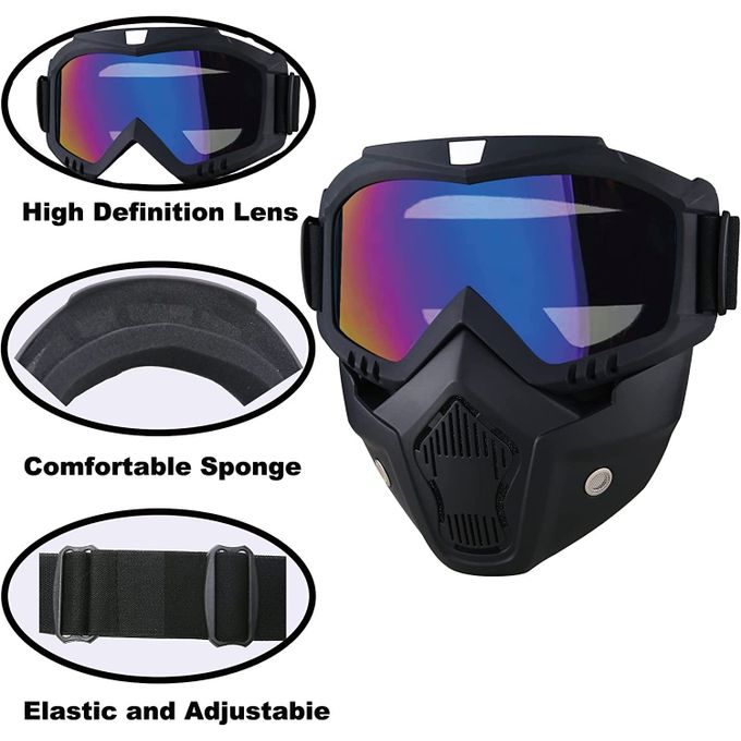 Motorcycle Face Mask Full Face,Dirt Bike Goggles Motocross, ATV, Offroad, Riding Racing Goggles For Men Women