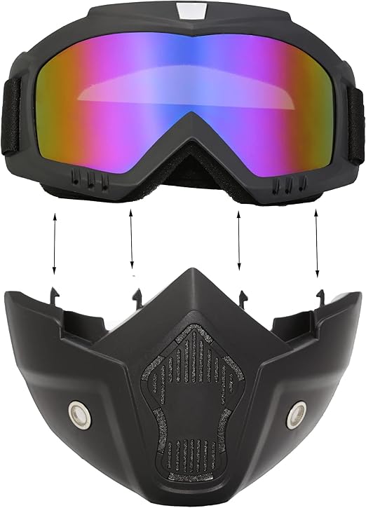 Motorcycle Face Mask Full Face,Dirt Bike Goggles Motocross, ATV, Offroad, Riding Racing Goggles For Men Women