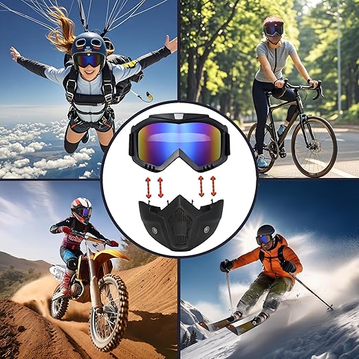 Motorcycle Face Mask Full Face,Dirt Bike Goggles Motocross, ATV, Offroad, Riding Racing Goggles For Men Women