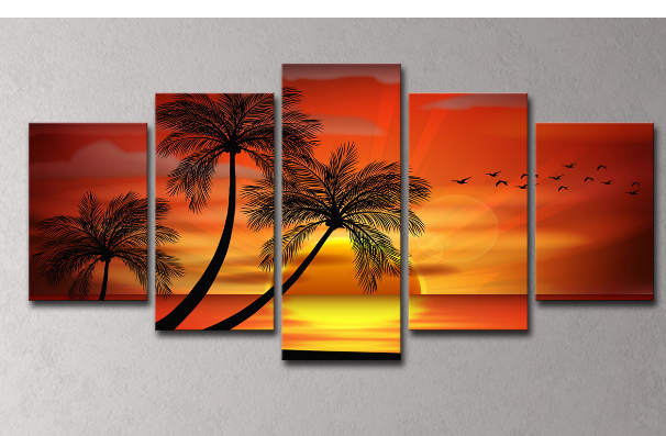 5 Piece beach Picture Canvas Wall Art,Painting Frameless Canvas Prints for Living Room, Ready to Hang Only canvas painting, no frame