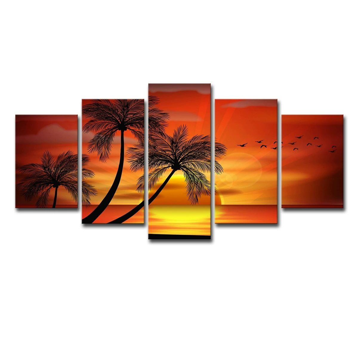 5 Piece beach Picture Canvas Wall Art,Painting Frameless Canvas Prints for Living Room, Ready to Hang Only canvas painting, no frame