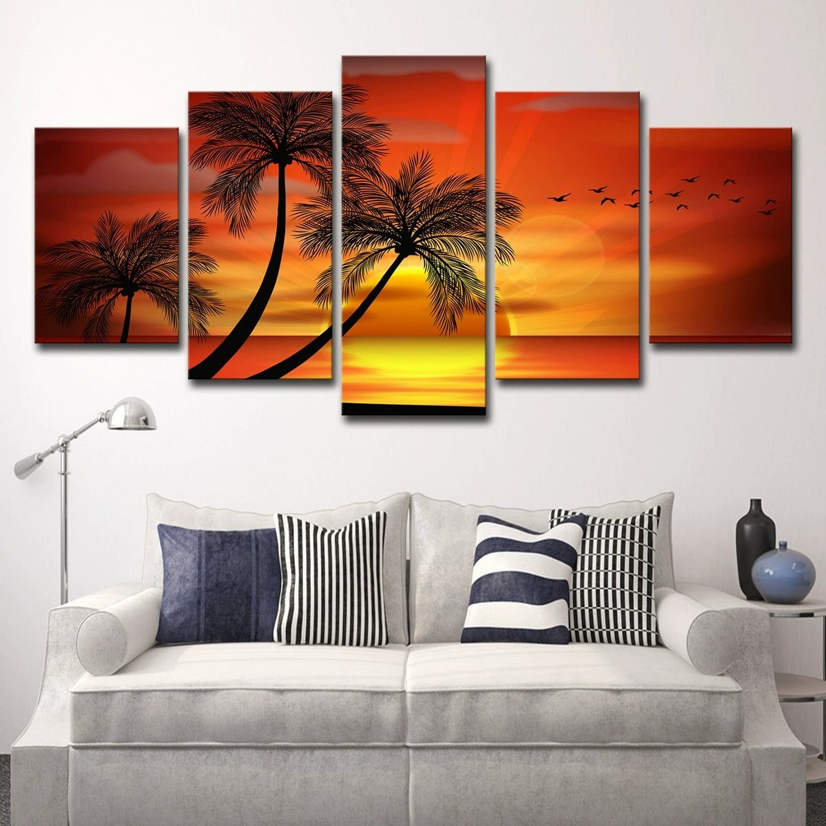 5 Piece beach Picture Canvas Wall Art,Painting Frameless Canvas Prints for Living Room, Ready to Hang Only canvas painting, no frame