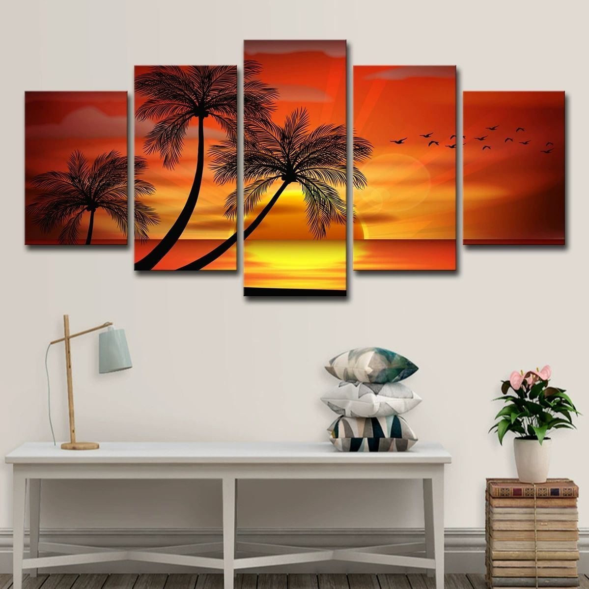 5 Piece beach Picture Canvas Wall Art,Painting Frameless Canvas Prints for Living Room, Ready to Hang Only canvas painting, no frame