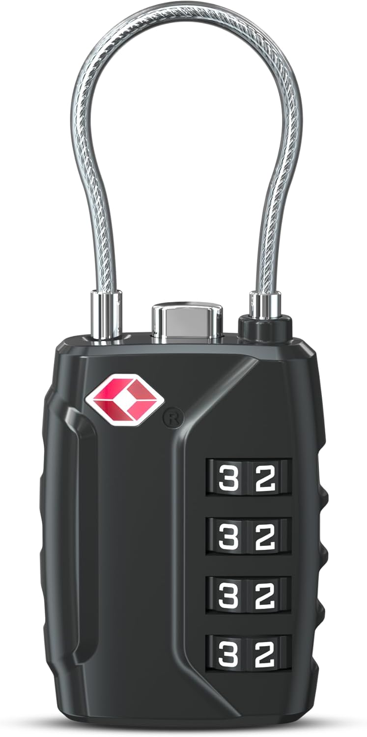 TSA Approved Luggage Locks, 4 Digit Combination Travel Locks Resettable Code Lock with Zinc Alloy Body for Suitcase, Toolbox, Backpack, Bag, Gym Locker
