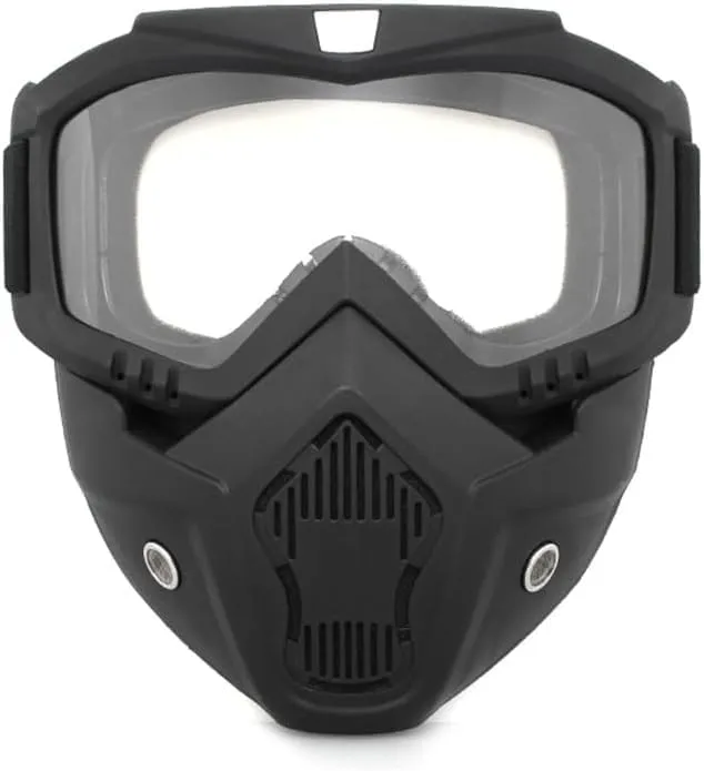 Motorcycle Face Mask Full Face,Dirt Bike Goggles Motocross, ATV, Offroad, Riding Racing Goggles transparent For Men Women