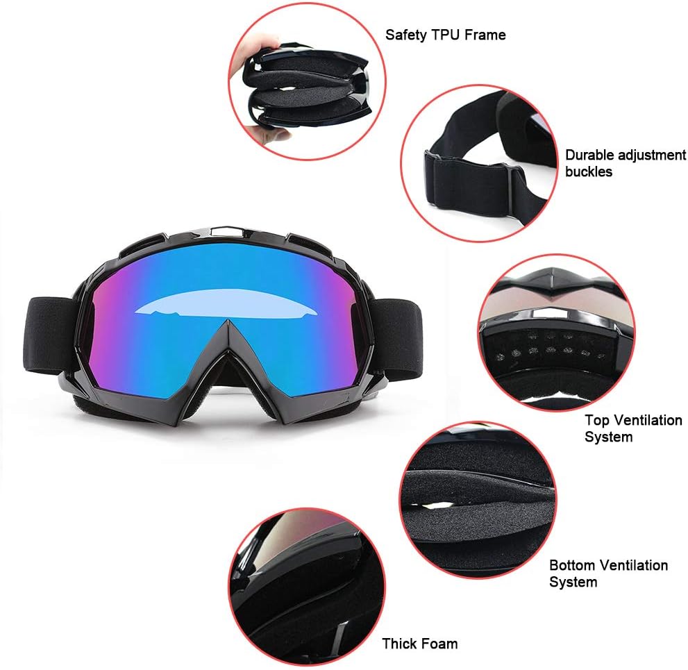 Dirt Bike ATV Goggles Motorcycle Goggles for Men Women Youth Motocross Riding Goggles Windproof Dustproof