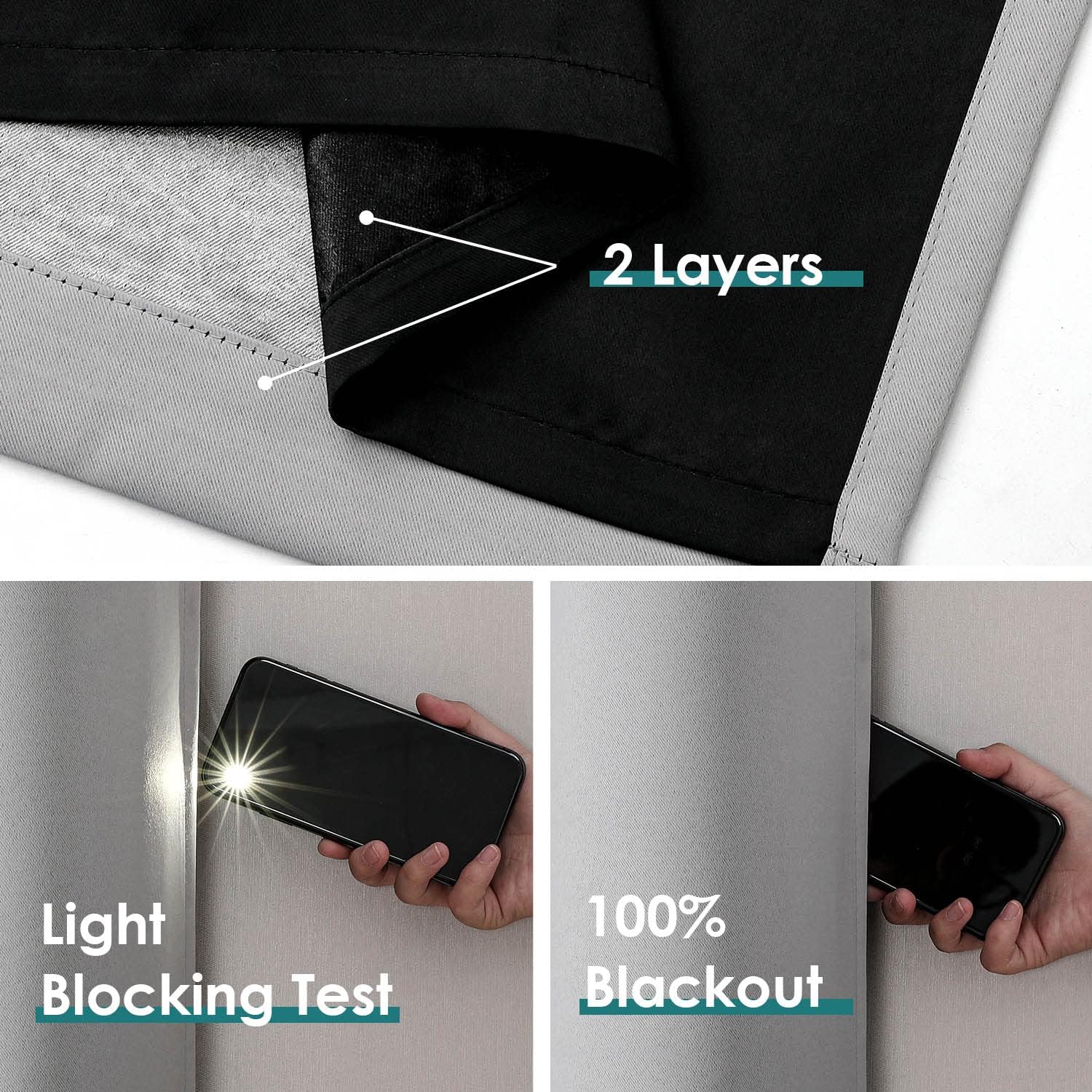 2pcs 100*250cm Blackout Room Darkening Thermal Insulated Curtains with Grommets for Bedroom Living Room Curtains Inches Long 2 Panels Home Decor