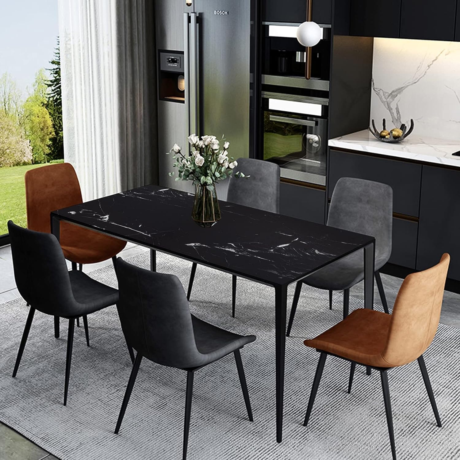 Marble Peel and Stick Wallpaper Self-Adhesive Renter Friendly Contact Paper Removable Waterproof Vinyl Faux Granite Décor for Furniture Upcycling Countertop Kitchen Cabinets Bathroom