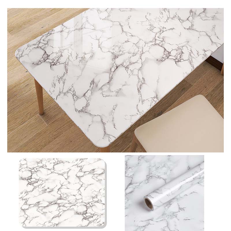 Marble Peel and Stick Wallpaper Self-Adhesive Renter Friendly Contact Paper Removable Waterproof Vinyl Faux Granite Décor for Furniture Upcycling Countertop Kitchen Cabinets Bathroom
