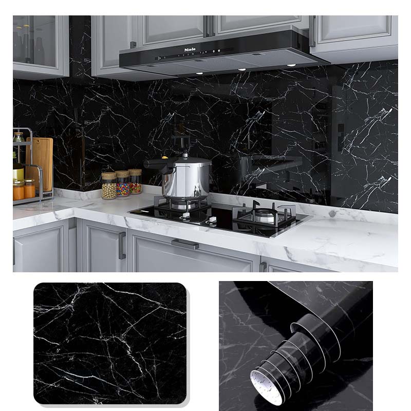 Marble Peel and Stick Wallpaper Self-Adhesive Renter Friendly Contact Paper Removable Waterproof Vinyl Faux Granite Décor for Furniture Upcycling Countertop Kitchen Cabinets Bathroom