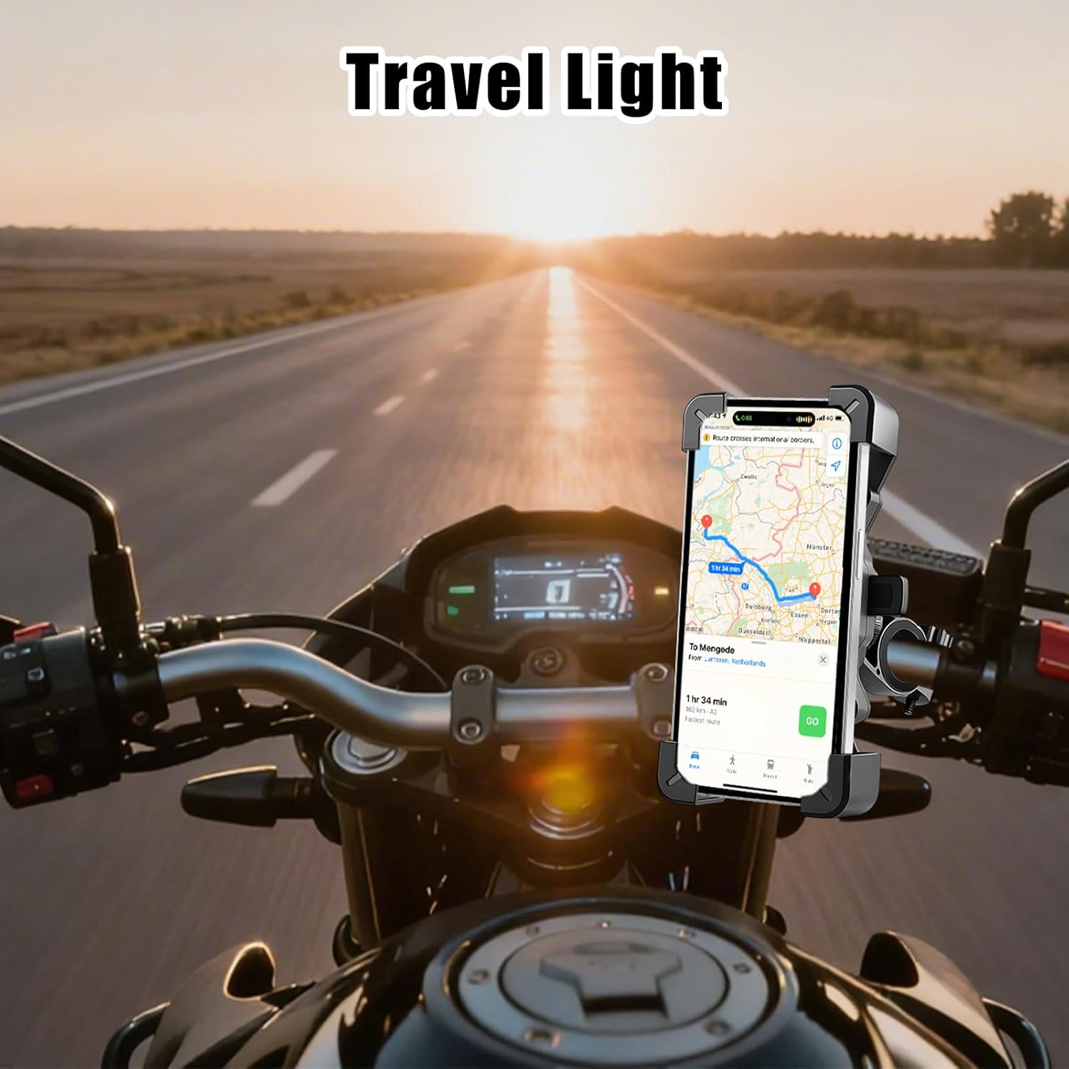 Bike Phone Holder[Anti-Vibration & Safety Lock],Universal Motorbike Phone Holder 360° Adjustable Angle for Bicycle MTB Scooter,Compatible for 4.5-6.8 Inch Phones