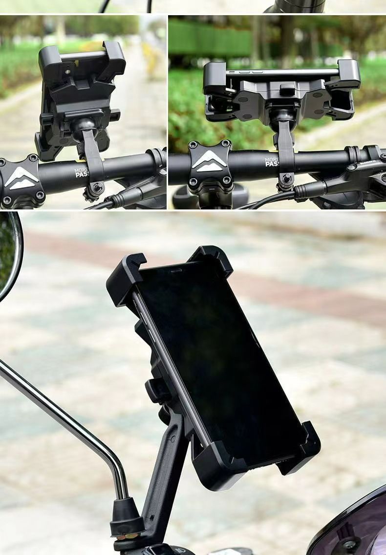 Bike Phone Holder[Anti-Vibration & Safety Lock],Universal Motorbike Phone Holder 360° Adjustable Angle for Bicycle MTB Scooter,Compatible for 4.5-6.8 Inch Phones