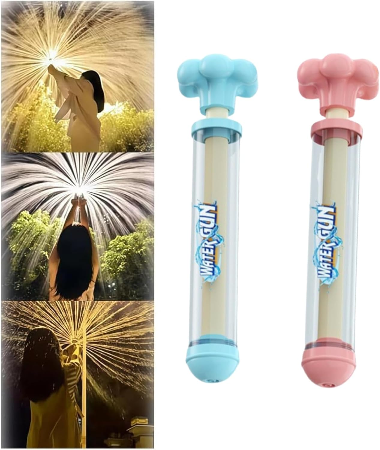 1pcs Firework Water Gun, Waterguns Kids, Romantic Firework Style Water Spray Toy for Couples, High Pressure Pull-Out Sprinkler Spray Toys for Bathing Pool Family Friends Interactive Pool Game