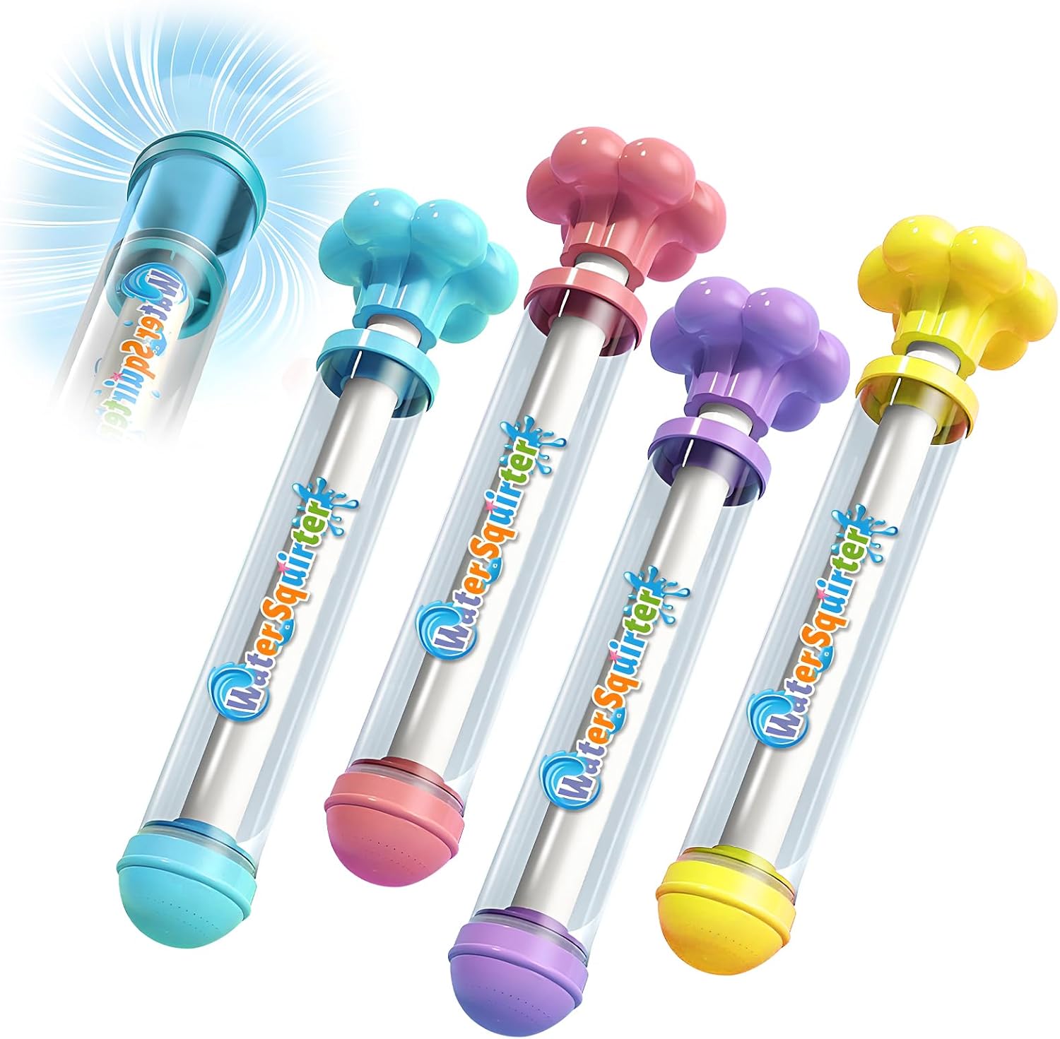 1pcs Firework Water Gun, Waterguns Kids, Romantic Firework Style Water Spray Toy for Couples, High Pressure Pull-Out Sprinkler Spray Toys for Bathing Pool Family Friends Interactive Pool Game