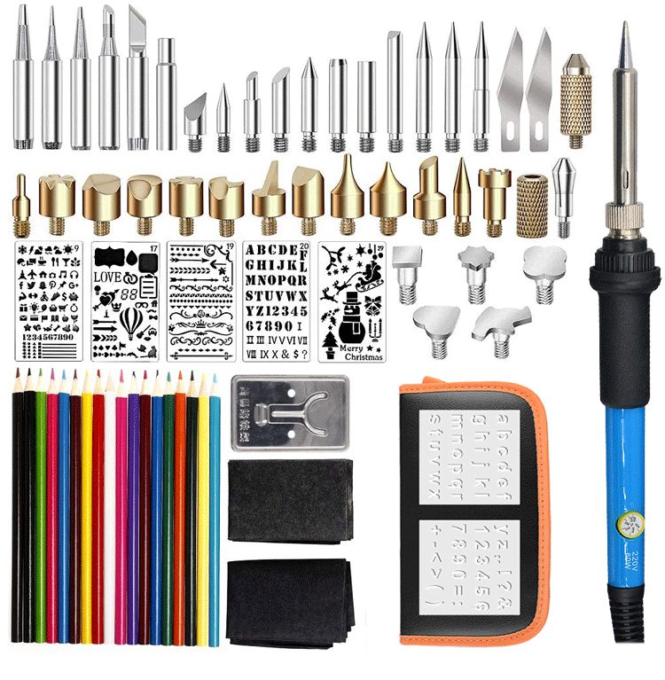 71 Pieces Wood Burning Tool with Adjustable Temperature 200~450°C, Professional Pyrography Pen for Embossing Carving Soldering